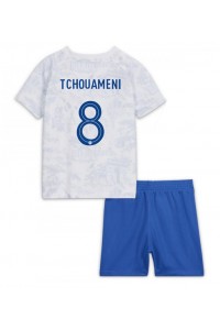 Fotbalové Dres Francie Aurelien Tchouameni #8 Dětské Venkovní Oblečení MS 2022 Krátký Rukáv (+ trenýrky)